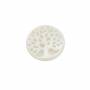 ciondolo a forma di conchiglia in madreperla bianca naturale 12 mm - Albero della vita 2 pezzi/confezione