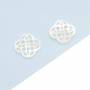 鏤空圖案的白色珍珠母貝殼 15毫米  6個/包