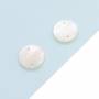 圓扁白色珍珠母貝殼 直徑12毫米  孔徑 0.9毫米  30個/包
