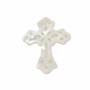Accessoires en forme de croix creuse en nacre blanche, 24x30mm, x 2pcs/pack