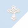 十字架形透かし彫り図白色マザーオブパール　貝殻　24mm x 30mm x 2個