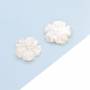 Conchiglia di madreperla bianca a forma di fiore, 27 mm, foro 1 mm, 2 pezzi/confezione