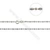 欖珠間圓珠項鏈 925銀鍍白金 圓珠 2毫米 米珠 2x4毫米 項鏈長度 16" x1條