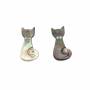 鑲鋯石的灰色小貓貝殼珍珠母 11x22毫米 孔徑 1毫米  16個/包