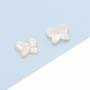 蝴蝶形狀白色珍珠母貝殼 12x10.5毫米  孔徑 0.8毫米  10個/包