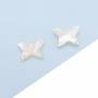 蝴蝶形狀白色珍珠母貝殼 12x9.5毫米  孔徑 0.8毫米  18個/包
