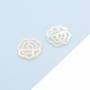 鏤空圖案的白色花型珍珠母貝殼 14毫米  6個/包