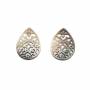 Hollow Teardrop Grey Mother-of-Pearl Shell Charm 18x25mm  2pcs/Pack