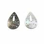 Hollow Teardrop Grey Mother-of-Pearl Shell Charm 26x38mm 2pcs/Pack