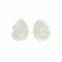 Openwork Hollow Teardrop White Mother-of-Pearl Shell Charm 18x25mm 2pcs/Pack