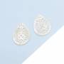 Openwork Hollow Teardrop White Mother-of-Pearl Shell Charm 18x25mm 2pcs/Pack