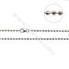925 Sterling Silver Laser Bean Chain x 1Piece   Diameter 2.5mm  Length: 16"（white gold plating）
