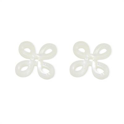 Noeud papillon chinois coquille blanche nacre, 15mm, x 6 pcs/pack