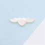Ажурная перламутровая  ракушка белая крыло&сердце размер 8х24мм  10шт./пакет