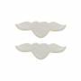 Ciondoli conchiglia bianca ali d'angelo e cuore, madreperla, 8x24 mm, x 10 pezzi/confezione