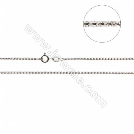 小圓抱項鏈 925銀鍍白金 線粗 1.4毫米 項鏈長度 16" x1條