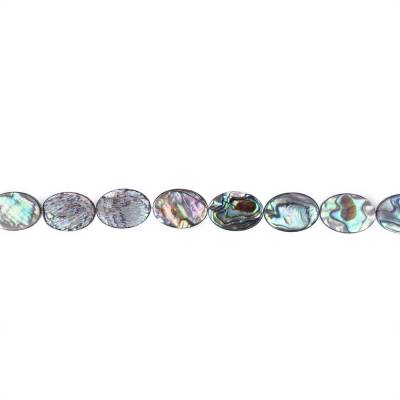 Rouleaux de perles de coquille d'Abalone/Paua, ovale, taille 18x25mm, trou 0.8mm, environ 16 perles/rang, 15 ~ 16 ''