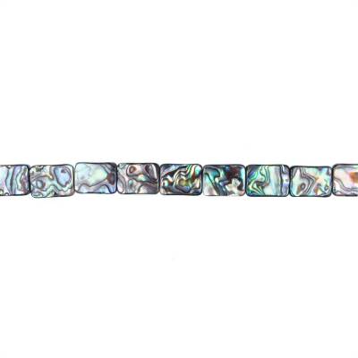Rouleaux de perles de coquille d'Abalone/Paua, rectangulaires, taille 12x16mm, trou 1.0mm, environ 25 perles/rang, 15 ~ 16"