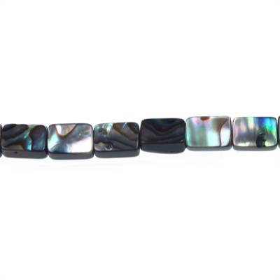 Collier de perles carrées en nacre d'abalone/Paua, taille 6x8 mm, trou 0.8 mm, environ 50 perles/collier, 15 ~ 16''