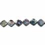 Filo di perline rombiche in conchiglia Abalone/Paua, dimensione 10x10 mm, foro 0,8 mm, circa 42 perline/filo, 15 ~ 16"