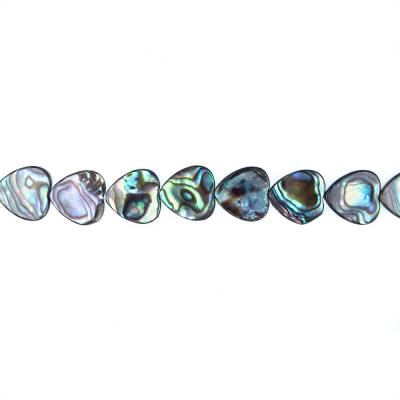 Rouleaux de perles de coquille d'Abalone/Paua, Coeur, Taille 14x14 mm, Trou 0.8 mm, Environ 29 perles/rang, 15 ~ 16"