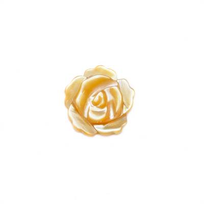Перламутровая  ракушка жёлтая  роза размер 8мм  отв.1мм 10шт./пакет