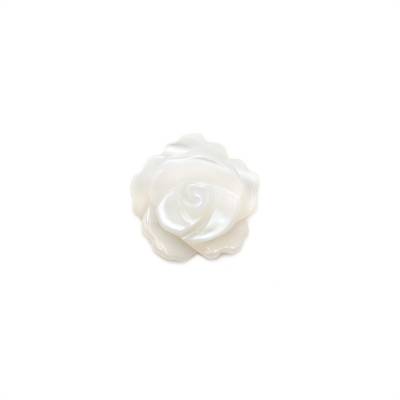 白色珍珠母貝殼玫瑰花 10毫米  孔徑 1毫米  10個 /包