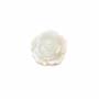 Perles demi-percées en nacre naturelle blanche rose, 12mm, trou 1mm, 12pcs/pack