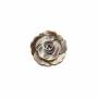 Perles roses en nacre grise, 15mm, trou 1mm, 10pcs/pack