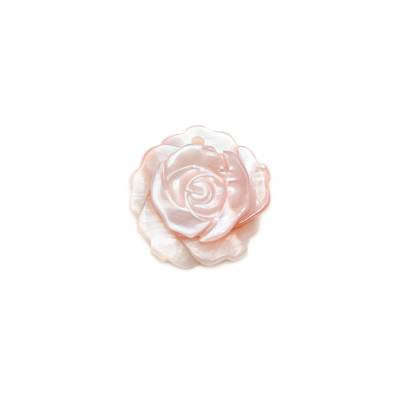 粉色珍珠母貝殼玫瑰花 12毫米  孔徑 0.9毫米   10個/包