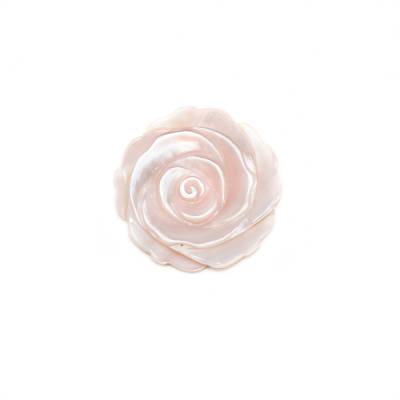 Perles de nacre rose naturelle demi-percée rose, 25mm, trou 1mm, 2pcs/pack