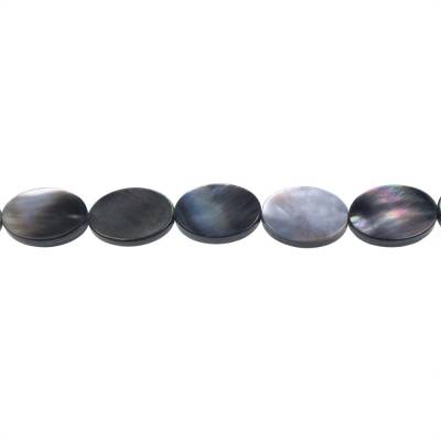 Perles ovales en nacre grise, 13x18mm, trou 0.7mm, 21 perles/corde 15~16"