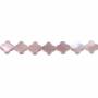 Collier de perles de nacre rose fleurs à quatre feuilles, Diamètre 8mm, Trou 0.7mm, 51 perles/collier