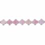 Perles de nacre fleur à quatre feuilles en coquillage rose, Diamètre 12mm, Trou 0.7mm, 34 perles/brin