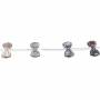 Rouleau de perles de nacre grise pour noeud papillon, 9x18mm, trou 0.7mm, 15 perles/ruban