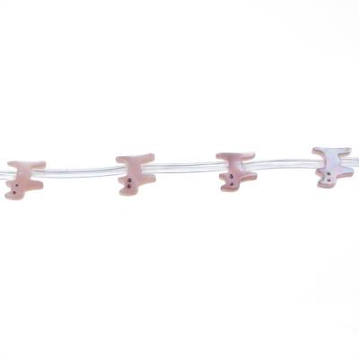Collier de perles en forme de chaton en nacre rose, 9x11mm, trou 0.7mm, 15 perles/collier