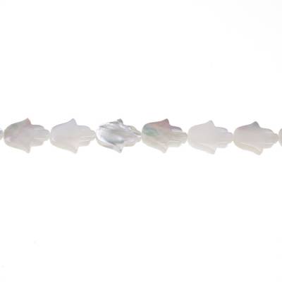 Perles de nacre blanche en forme de palmier, Diamètre 8?10mm, Trou 0.7 mm, 40 perles/brin