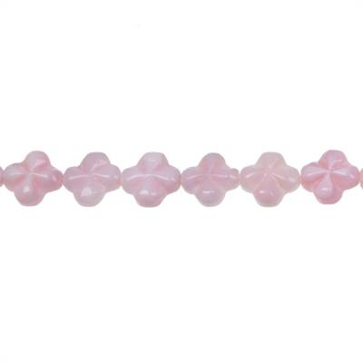 Toron de perles de nacre rose en forme de fleur, Taille 8mm, Trou 0.7mm, 50 perles/toron