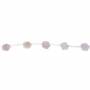 Perles de nacre rose en forme de rose, Diamètre 6mm, Trou 0.6mm, 15 perles/rangée