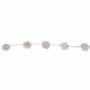 Perles de nacre rose en forme de rose, Diamètre 6mm, Trou 0.6mm, 15 perles/brin