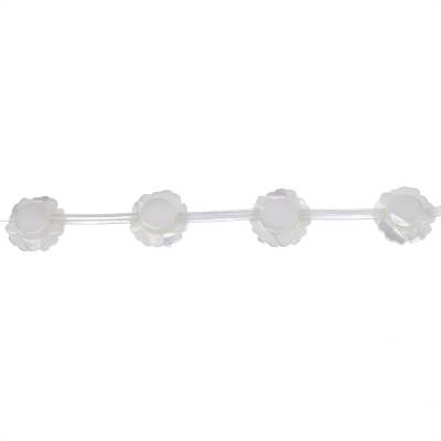 Perles de nacre blanche en collier, Rose, Diamètre 8mm , Trou 0.7mm, 15 perles / collier