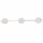 Perles de nacre blanche en forme de rose, Diamètre 10mm, Trou 0.7mm, 15 perles/brin