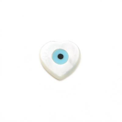 Perles de nacre blanche en forme de coeur, 10x10mm, trou 0.9mm, 10pcs/pack