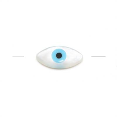 Weiße Muschel Perlmutt Perlen Evil Eye Größe7x14mm Loch0.8mm 10pcs/Pack