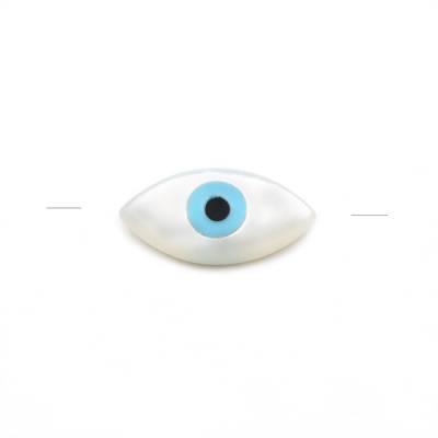 Weiße Muschel Perlmutt Perlen Evil Eye Größe6x12mm Loch0.8mm 10pcs/Pack