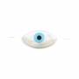 Nazar (œil bleu) perles de nacre blanche, 6x12mm, trou 0.8mm, 10pcs/pack