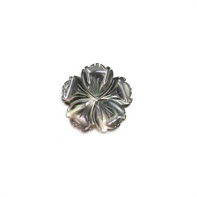 Natural Gray Mother-of-pearl Shell Flower Pendant Charms  28x28mm Hole 0.8mm  2pcs/Pack