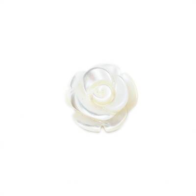 Breloque rose en nacre blanche Taille12mm Trou1mm 10pcs/Pack