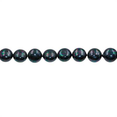 Perlas de concha electrochapada Redondo plano Tamaño12mm Espesor9mm Agujero1mm Aproxi 33cuentas/tira
