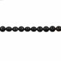 Perles nacrée noire galvanoplastie ronde plate sur fil Taille 12mm trou 0.6mm Environ 34perles/fil 15~16"